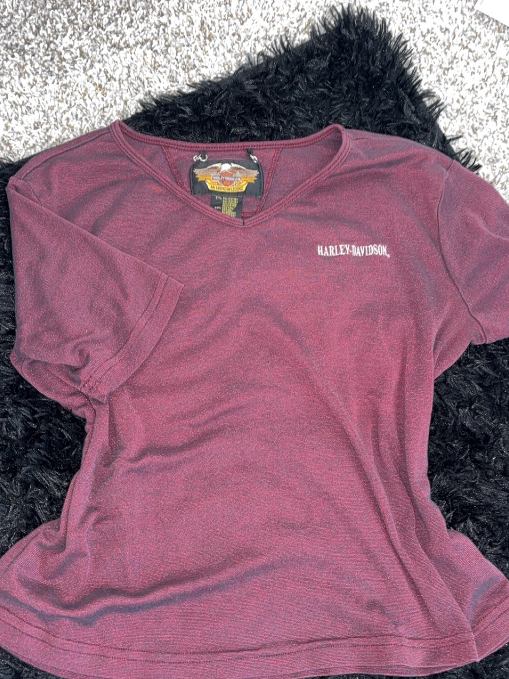 Harley-Davidson Women's Short Sleeve Tee in Wine/Burgundy